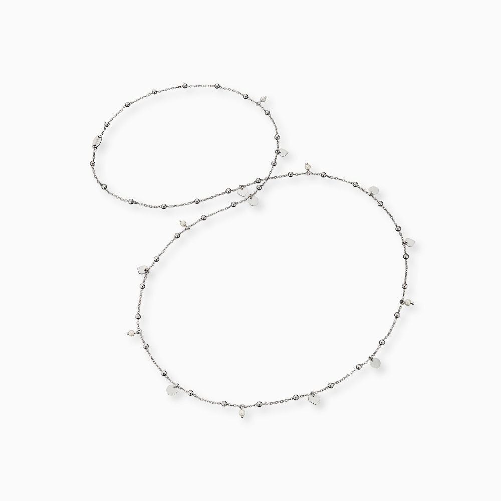 Halskette 925er Silber mit Muschelkernperlen