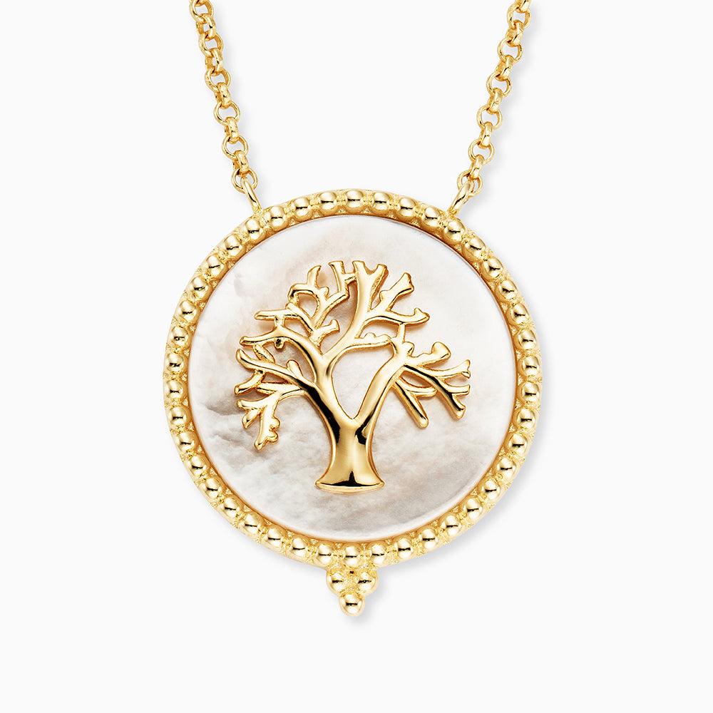 Halskette 925er Silber Lebensbaum Gold