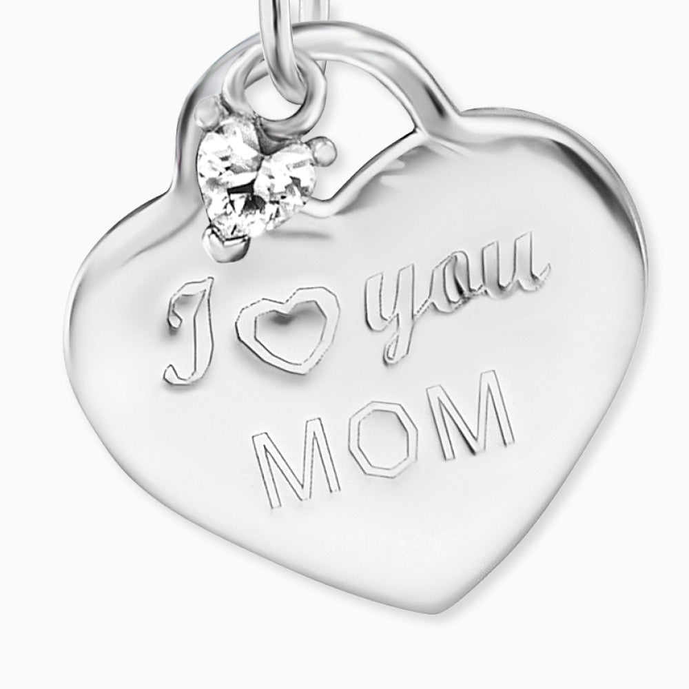 Halskette 925er Silber I Love You Mom mit Zirkonia