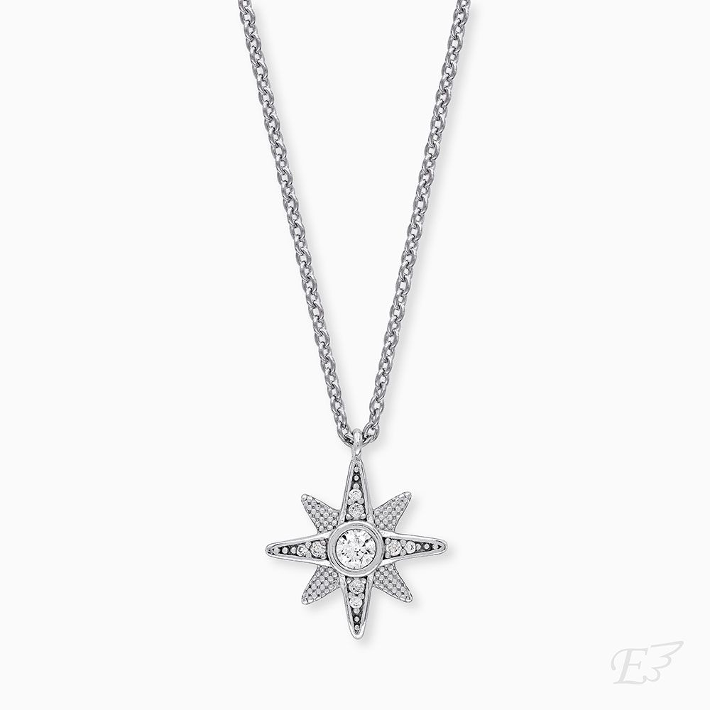 Halskette 925er Silber Stern mit Zirkonia