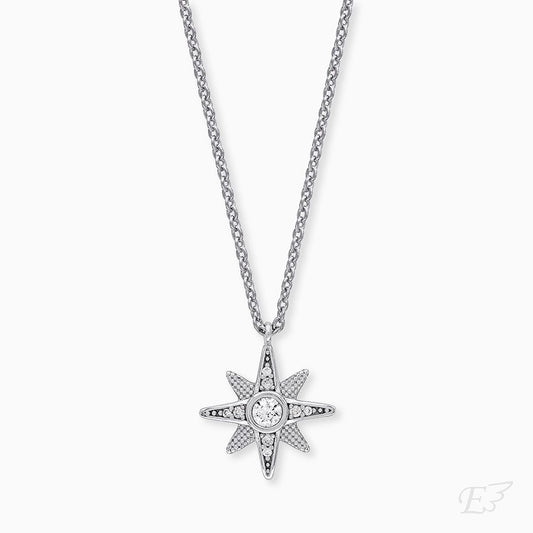 Halskette 925er Silber Stern mit Zirkonia