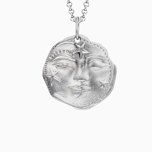 Halskette 925er Silber Sonne Mond Sterne