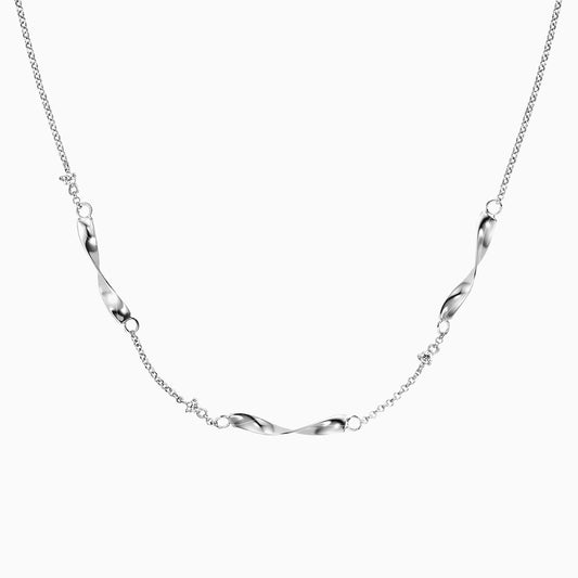 Halskette 925er Silber Twist mit Zirkonia
