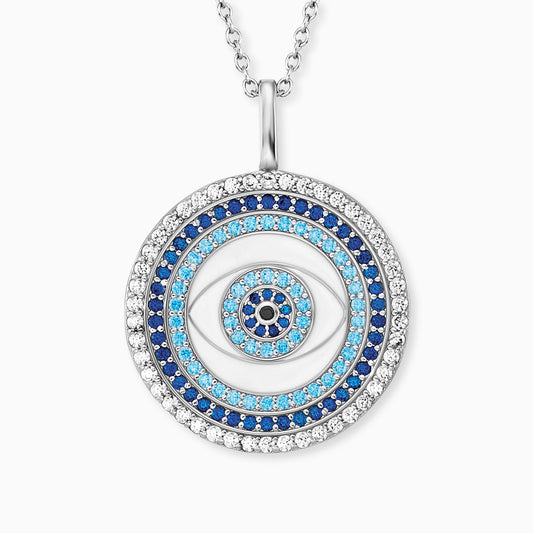 Halskette 925er Silber Nazar Auge mit Emaille und Zirkonia