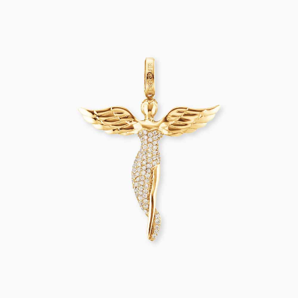 Anhänger 925er Silber Schutzengel Gold mit Zirkonia