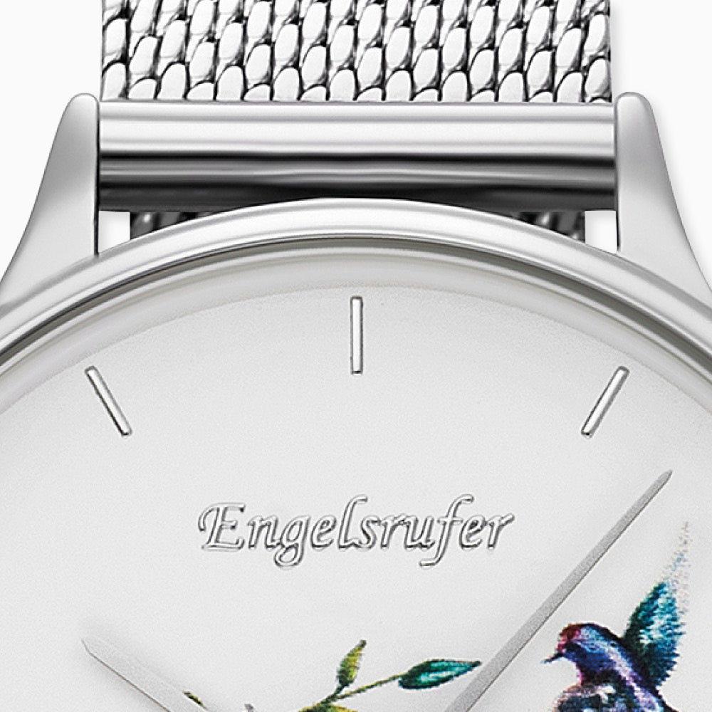 Uhr Edelstahl Blume mit Edelstahl Mesh-Band