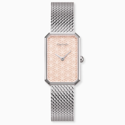 Uhr Edelstahl Lebensblume mit Edelstahl Armband