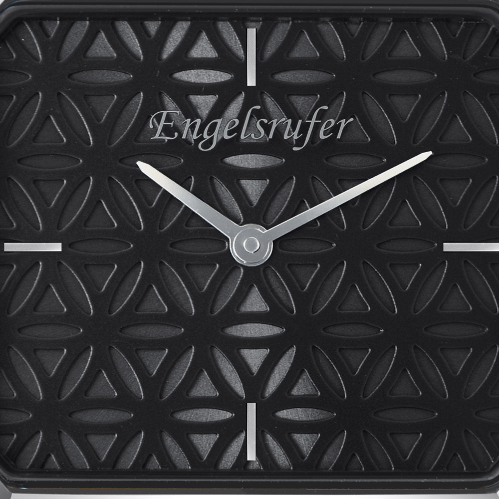 Uhr Edelstahl Lebensblume Schwarz mit Edelstahl Armband