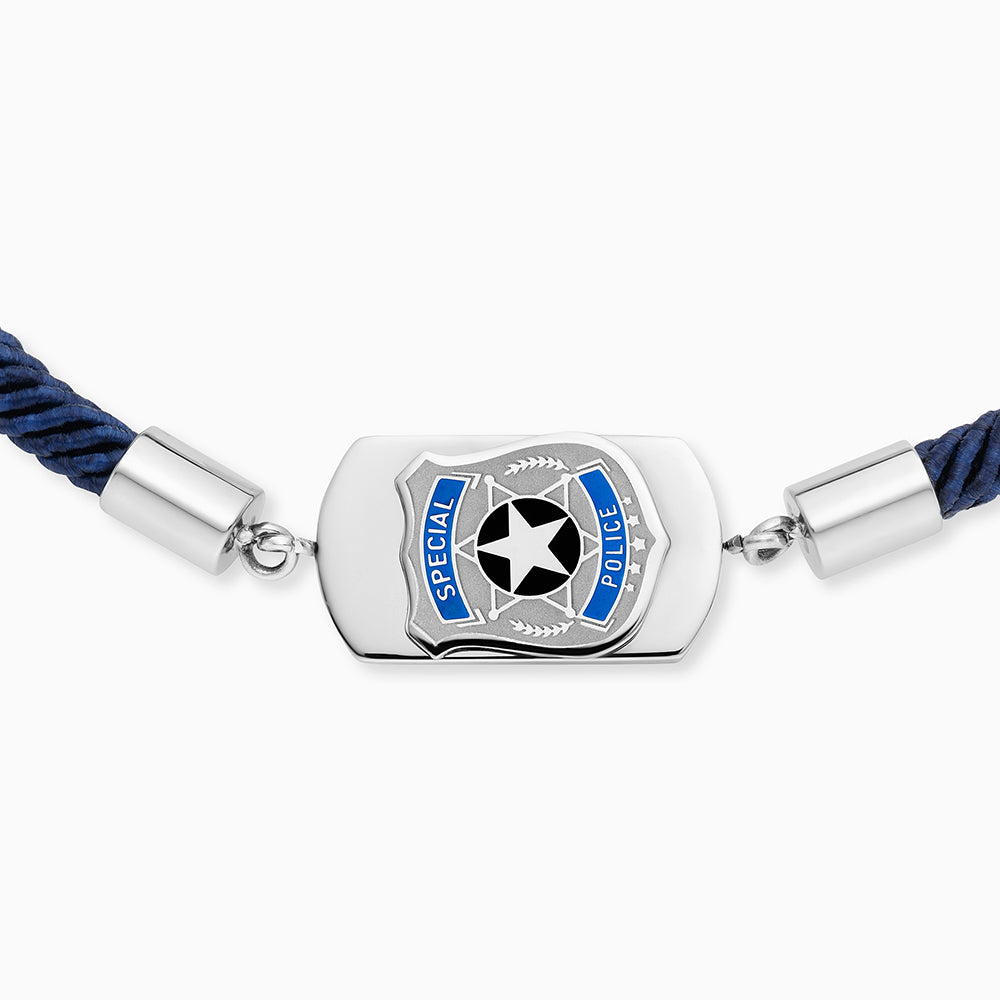 Engelsrufer Kinderarmband Jungen Edelstahl mit Emaille Polizei