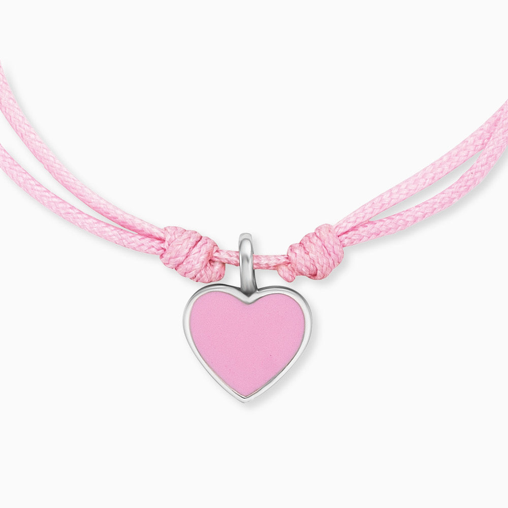 Kinder Armband Nylon Herz mit Emaille