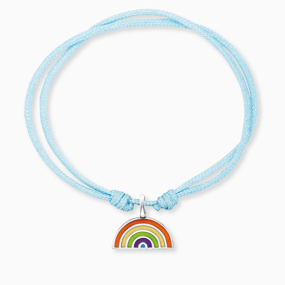 Kinder Armband Nylon Regenbogen mit Emaille