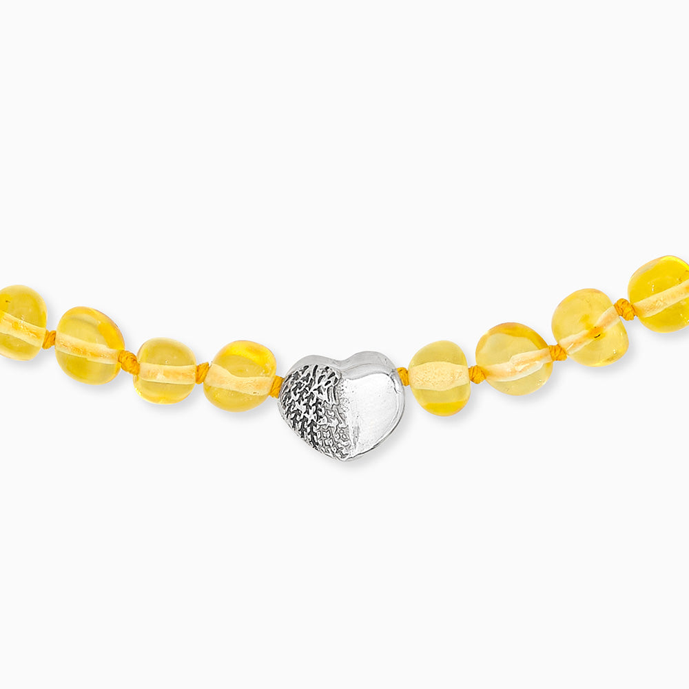 Kinder Halskette Herzflügel mit Bernstein