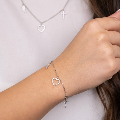 Armband Glaube, Liebe und Hoffnung Silber mit Zirkonia