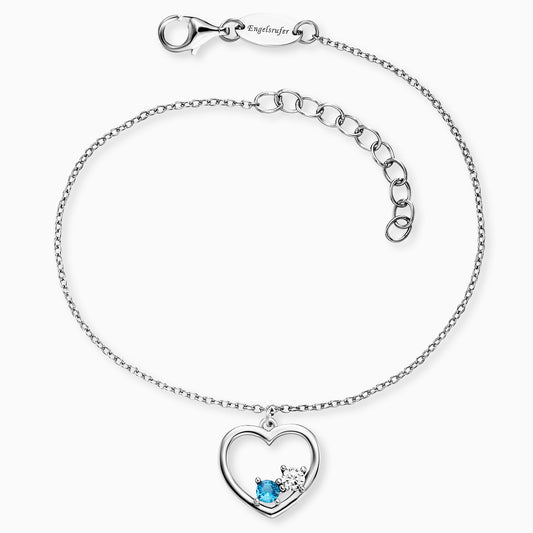 Armband Yin Yang Herz Silber mit Zirkonia