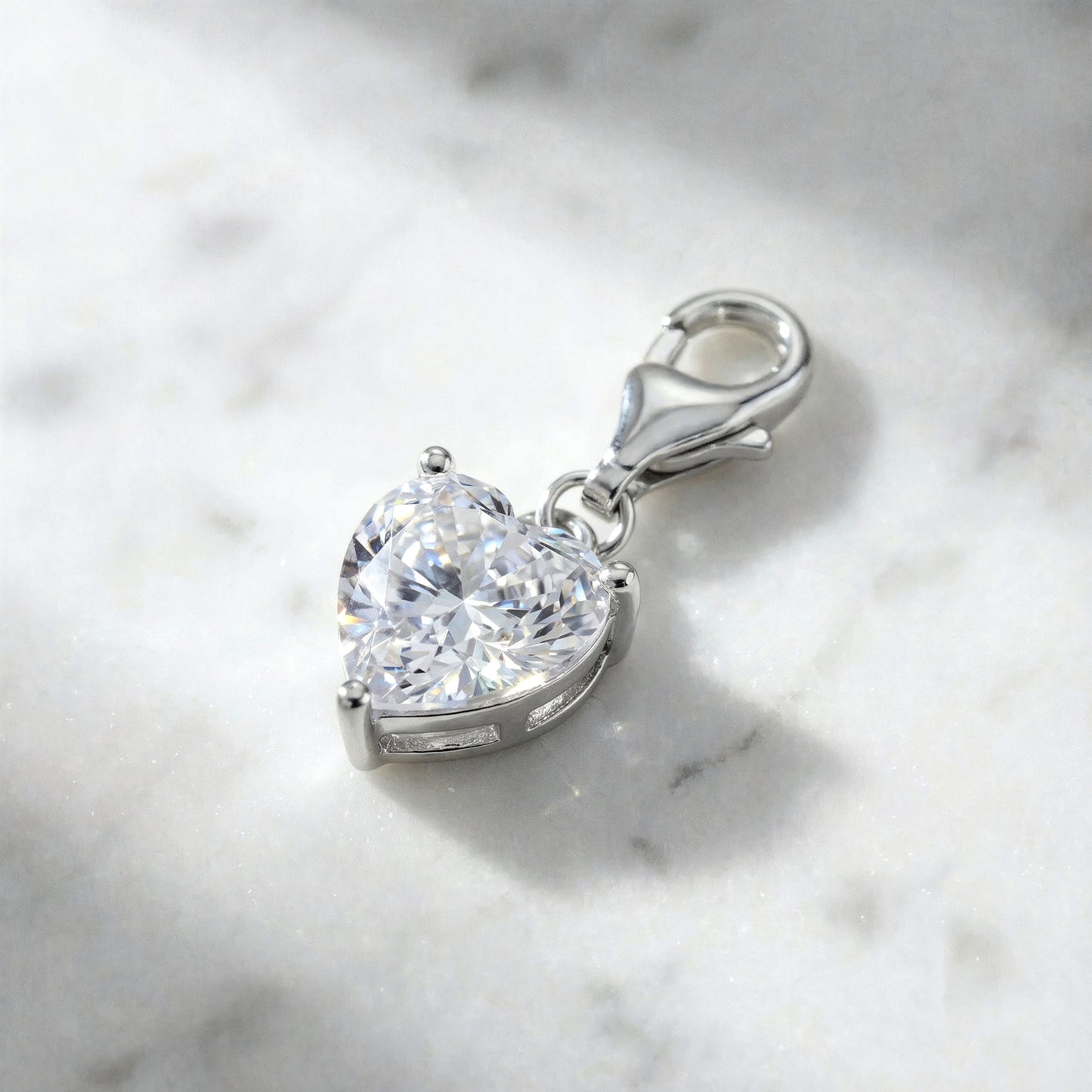 Charm 925er Silber Herz Shiny mit Zirkonia