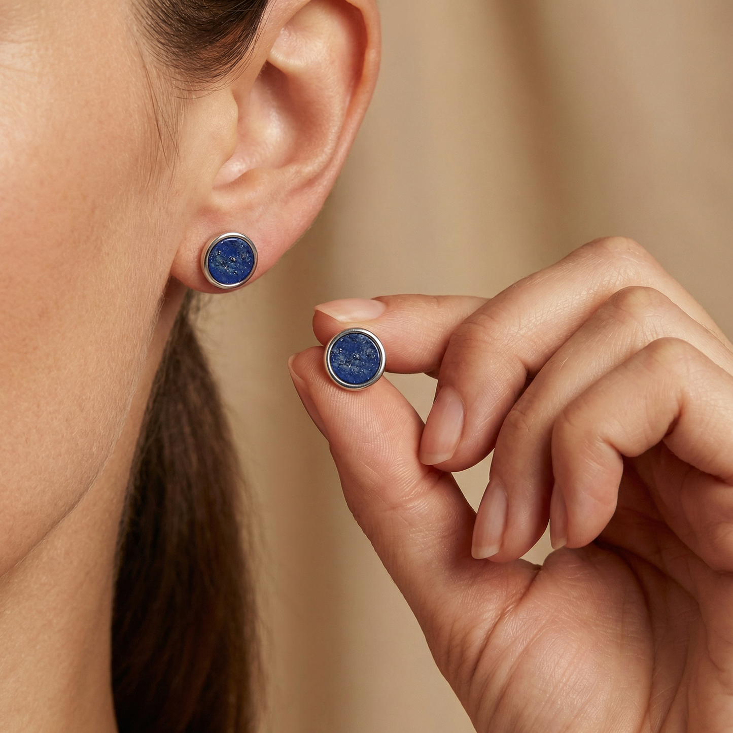 Ohrstecker 925er Silber mit Kraftstein Lapislazuli