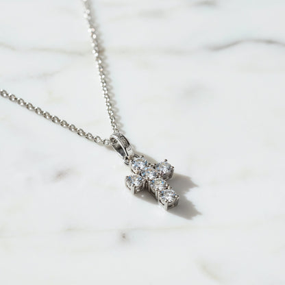 Halskette 925er Silber Kreuz mit Zirkonia