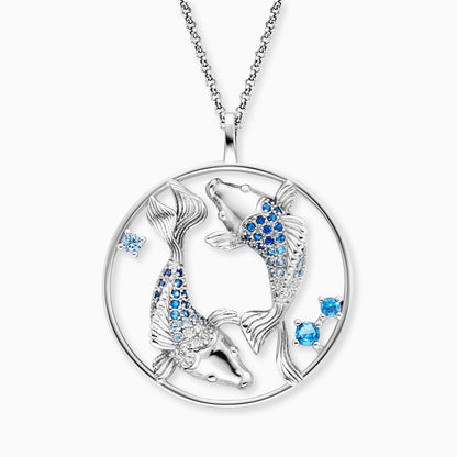 Kette Yin Yang Fische Silber mit Zirkonia