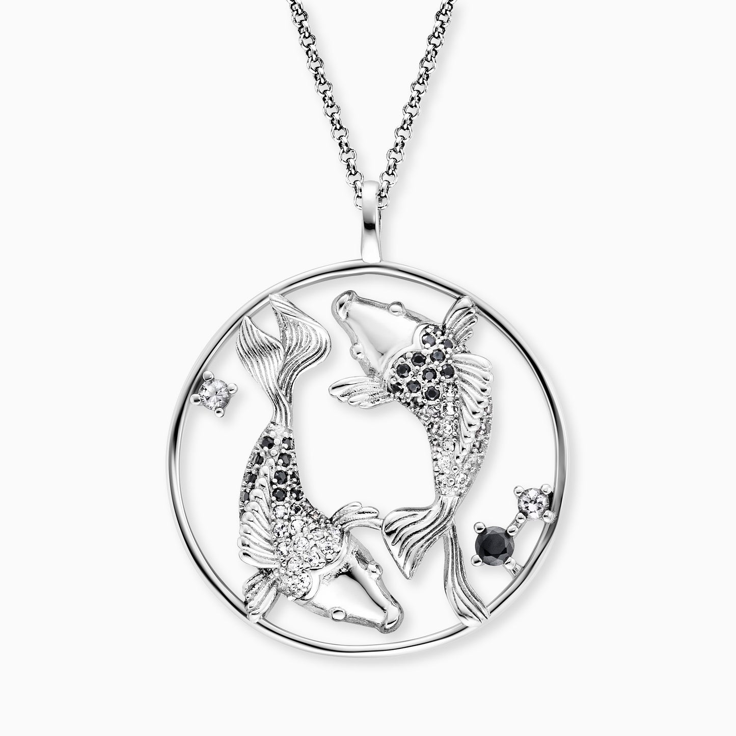 Kette Yin Yang Fische Silber mit Zirkonia