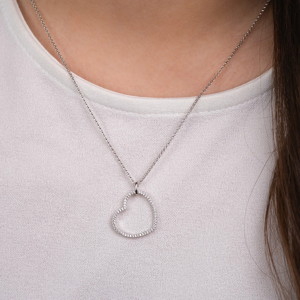 Kette Herz Silber mit Zirkonia