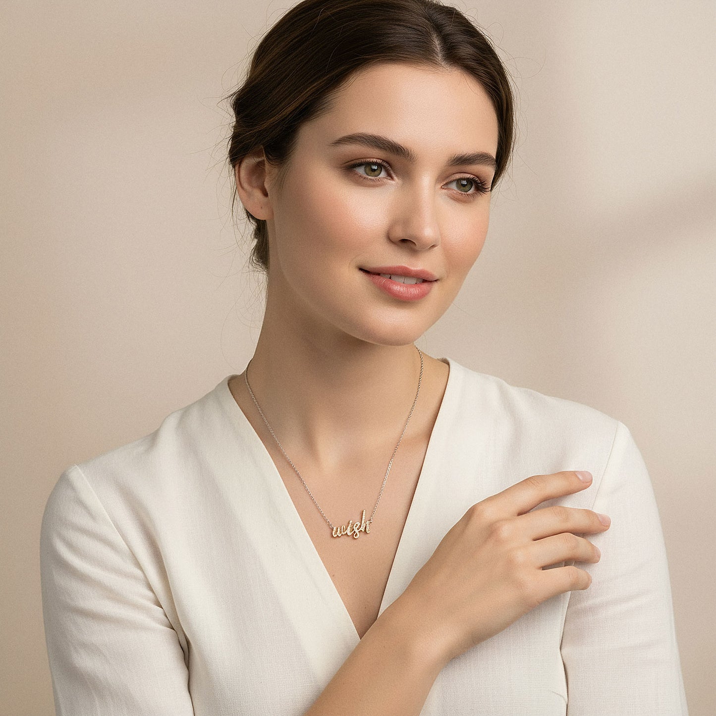 Halskette 925er Silber Wish Bicolor mit Zirkonia
