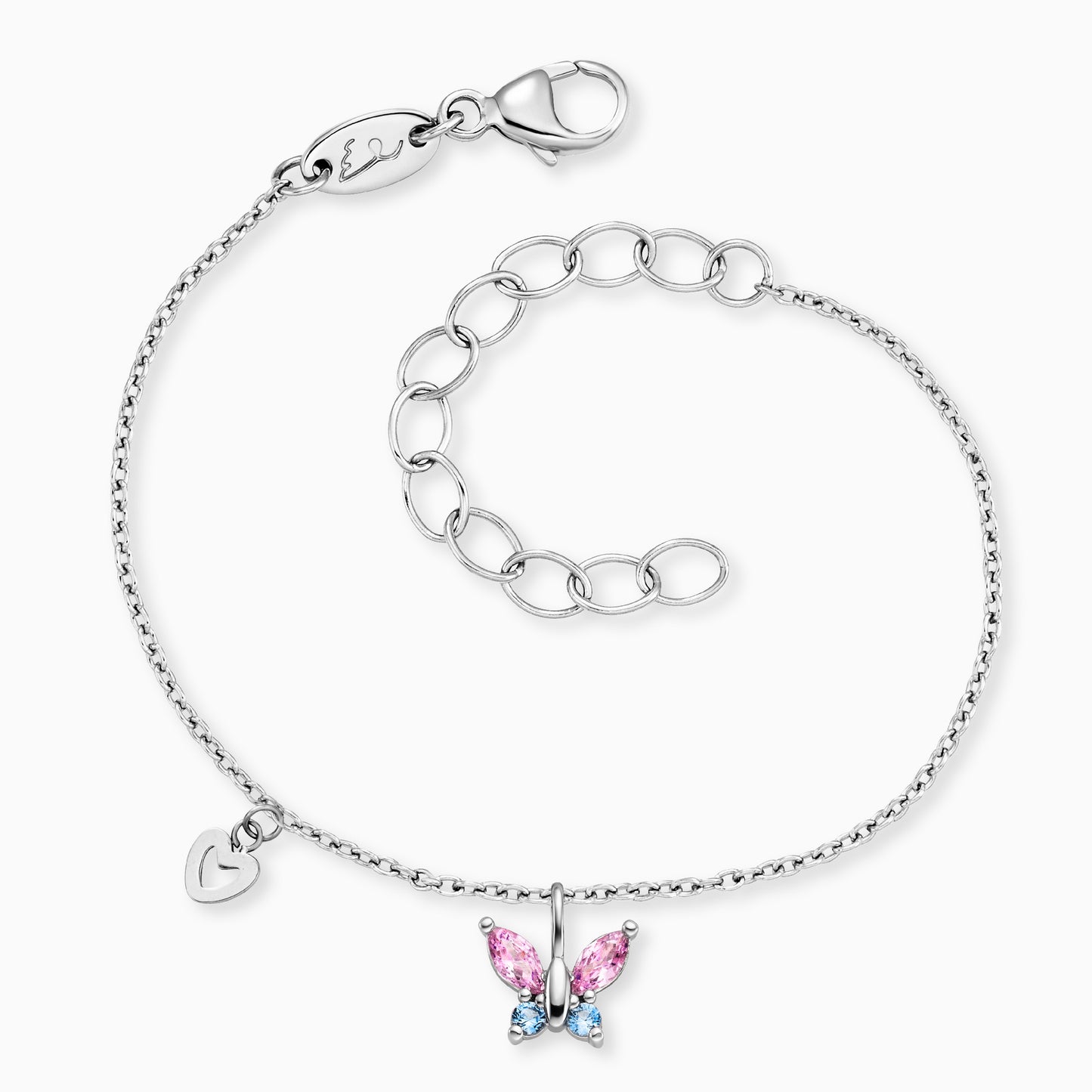 Kinder Armband Edelstahl Schmetterling mit Zirkonia