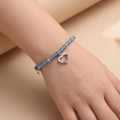 Kinder Armband Edelstahl Herz mit Zirkonia multicolor