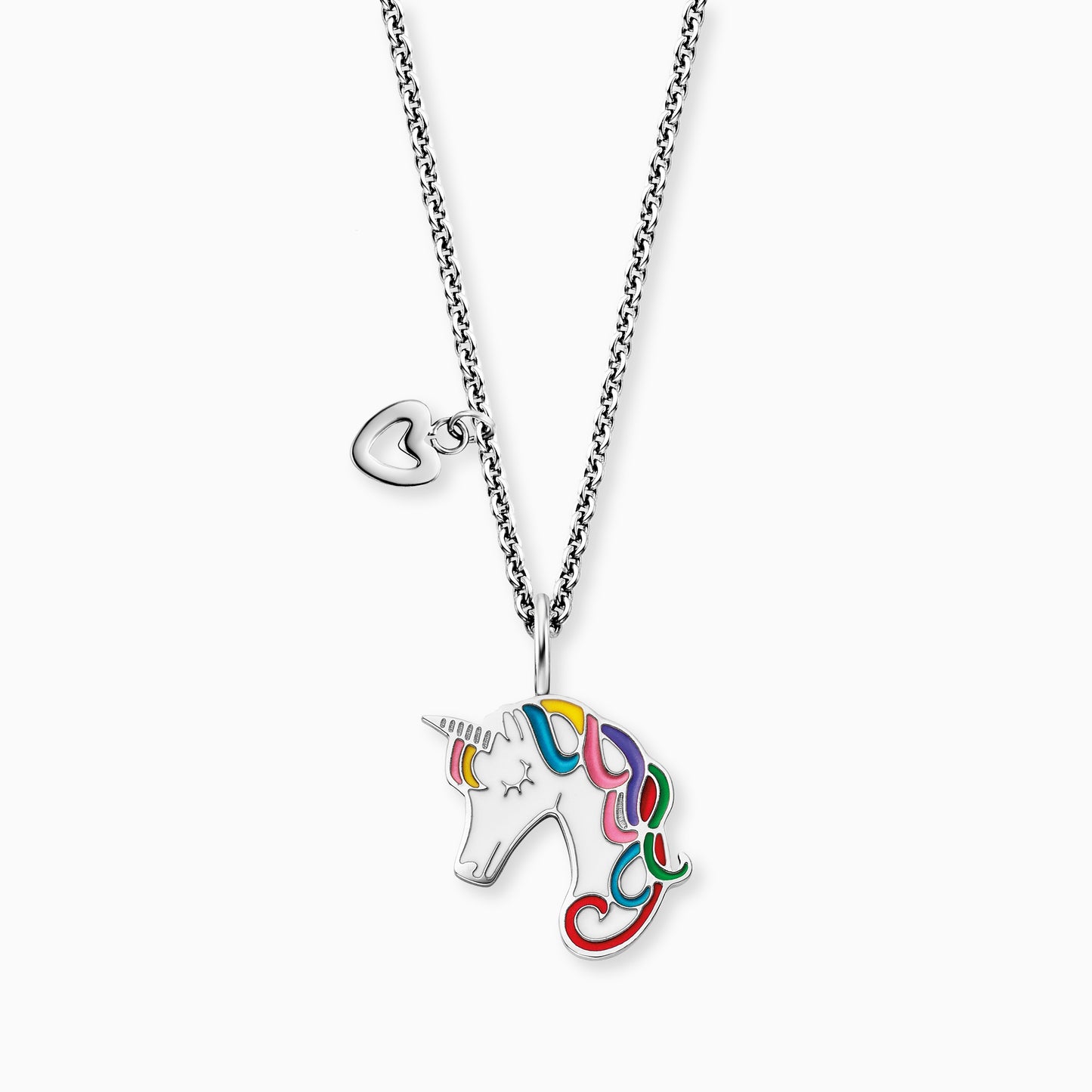 Kinder Halskette Edelstahl Einhorn mit Emaille