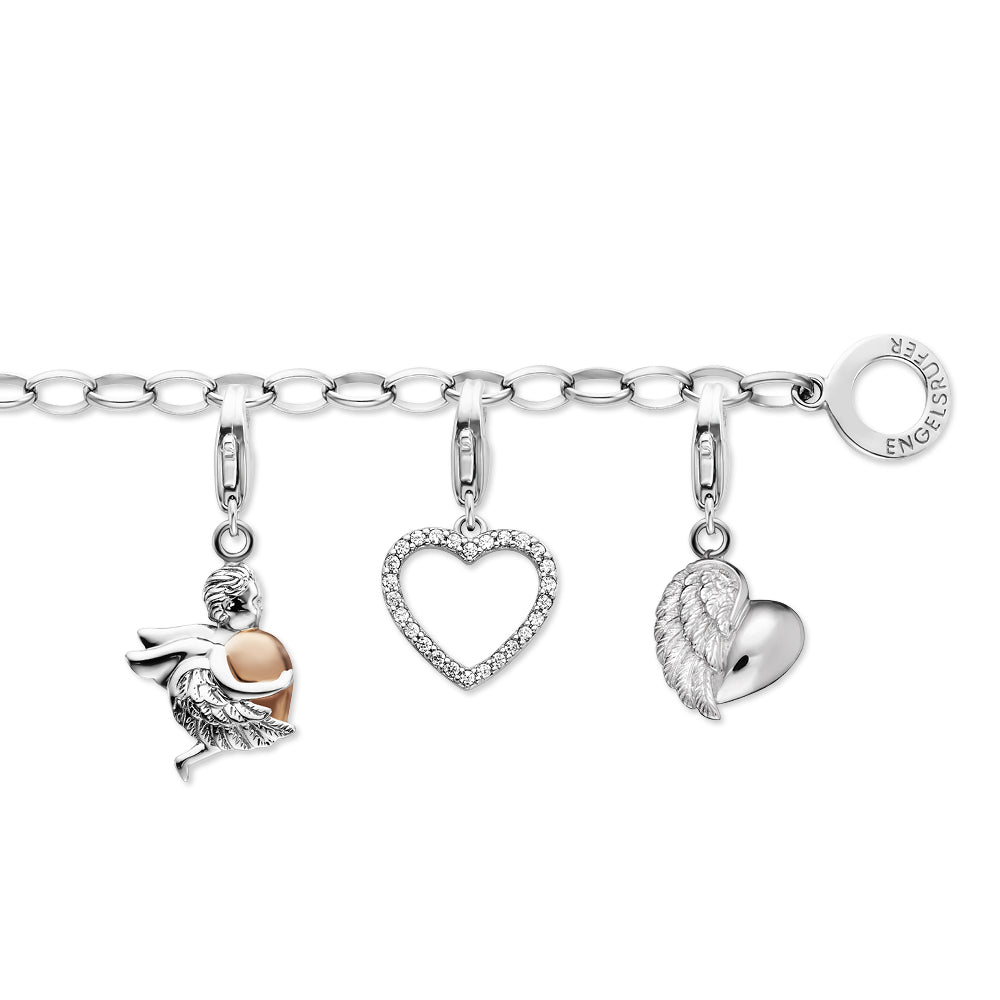 Engelsrufer Bettelarmband silber / rosé für Charm Anhänger