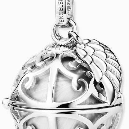 Engelsrufer women's pendant silver with wings and Chime in mother-of-pearl color in white