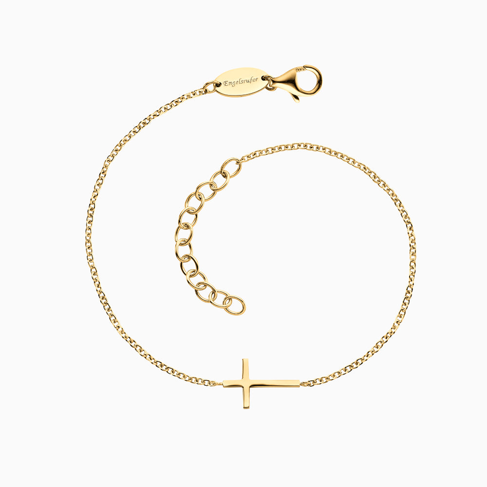 Engelsrufer Damen Armband mit Kreuz Silber Gold platiert