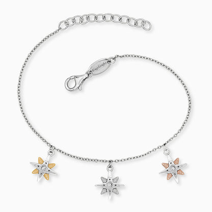 Engelsrufer silver bracelet star tricolor with zirconia stones