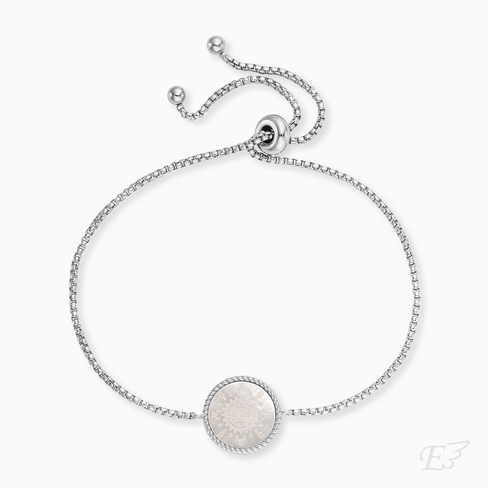 Engelsrufer Damenarmband mit Kompass aus Perlmutt in Sterlingsilber