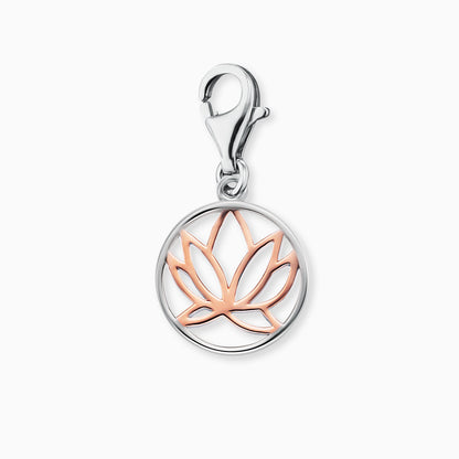 Engelsrufer Lotus Charm bicolor silber & rosé