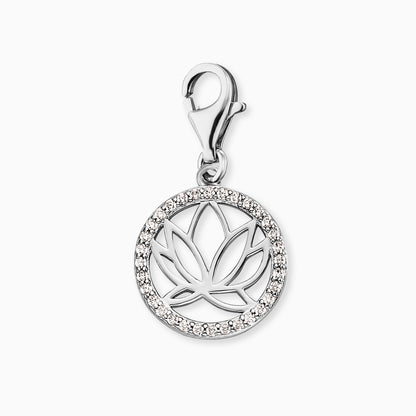 Engelsrufer Lotus Damen-Charm silber mit Zirkonia