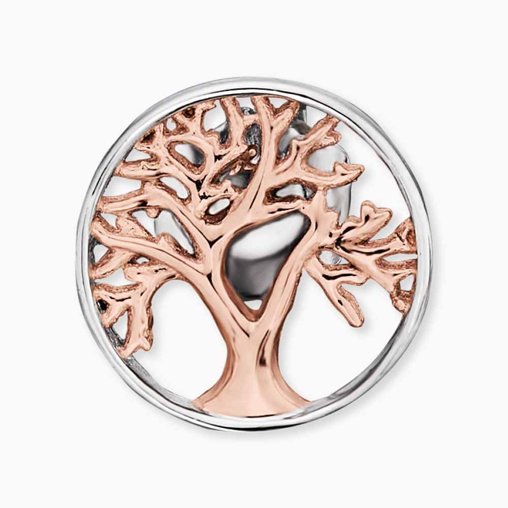 Engelsrufer Tree of Life stud earrings silver & rosé bicolor