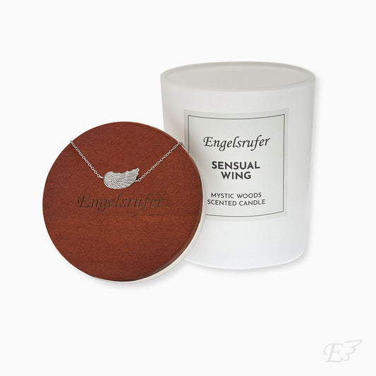 Sensual Wing decorative candle with angel wing bracelet