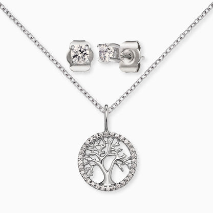 Set 2 Tree of Life Silver with Zirconia