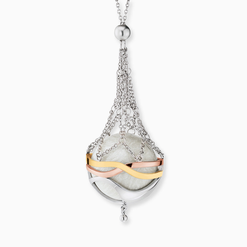 Engelsrufer necklace with Paradise tricolor pendant with white Chime