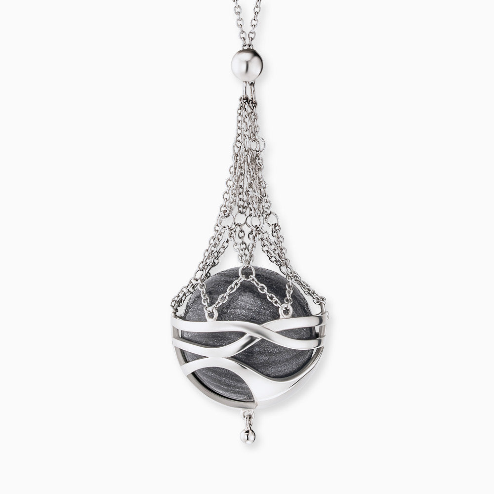 Engelsrufer silver necklace Paradise with black Chime XS