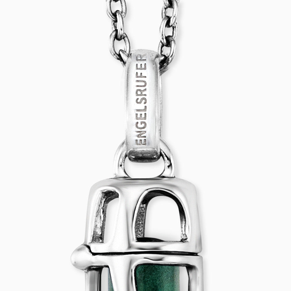 Engelsrufer pendant with chain silver with malachite power stone size S