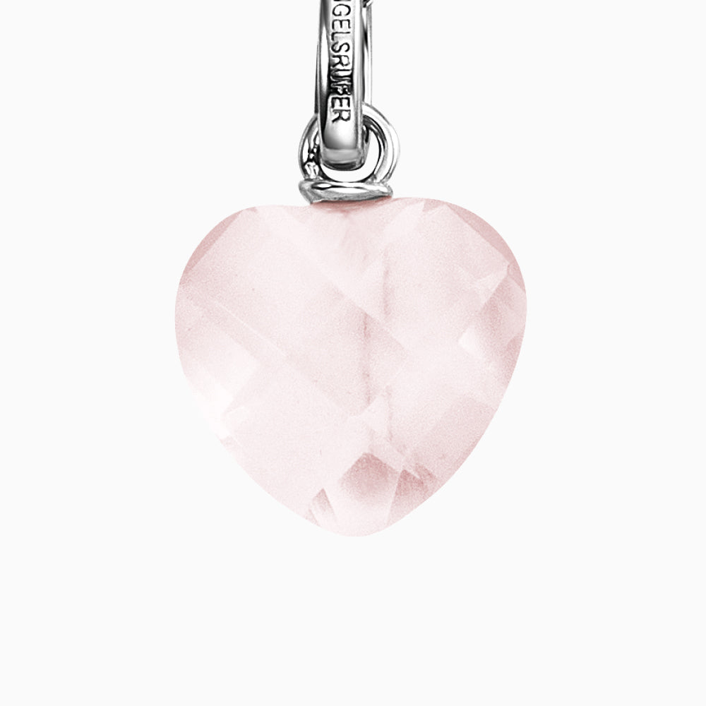 Engelsrufer women's necklace silver with rose quartz stone in heart shape