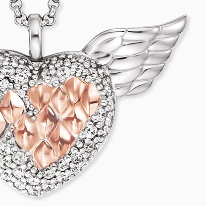 Engelsrufer Silberkette Damen mit Heartangel Silber und Rosé