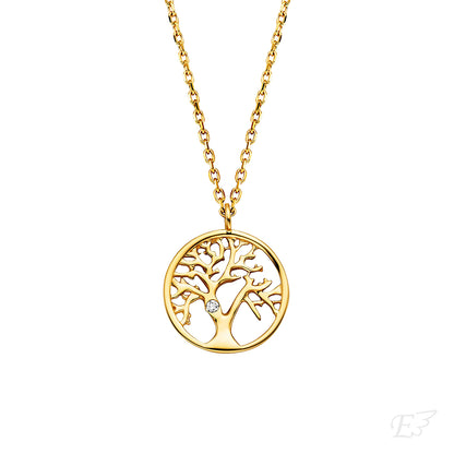 Engelsrufer women's real gold necklace with tree of life and diamond