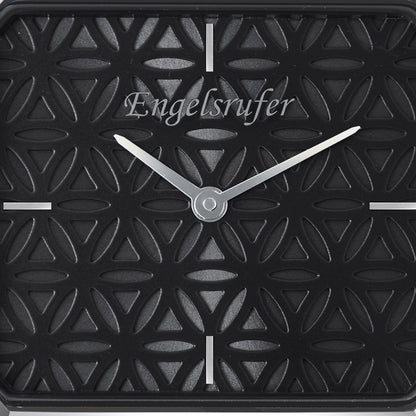 Engelsrufer Flower of Life black watch with stainless steel silver bracelet