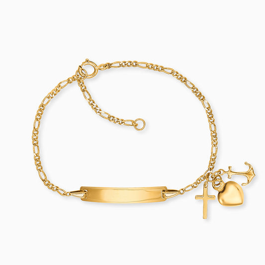 Engelsrufer Kinder Armband ID Glaube, Liebe & Hoffnung Gold