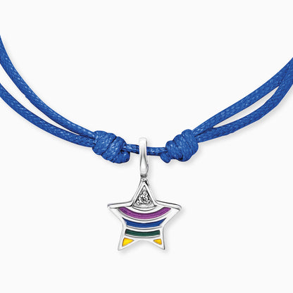 Engelsrufer girls children's bracelet blue nylon with star pendant