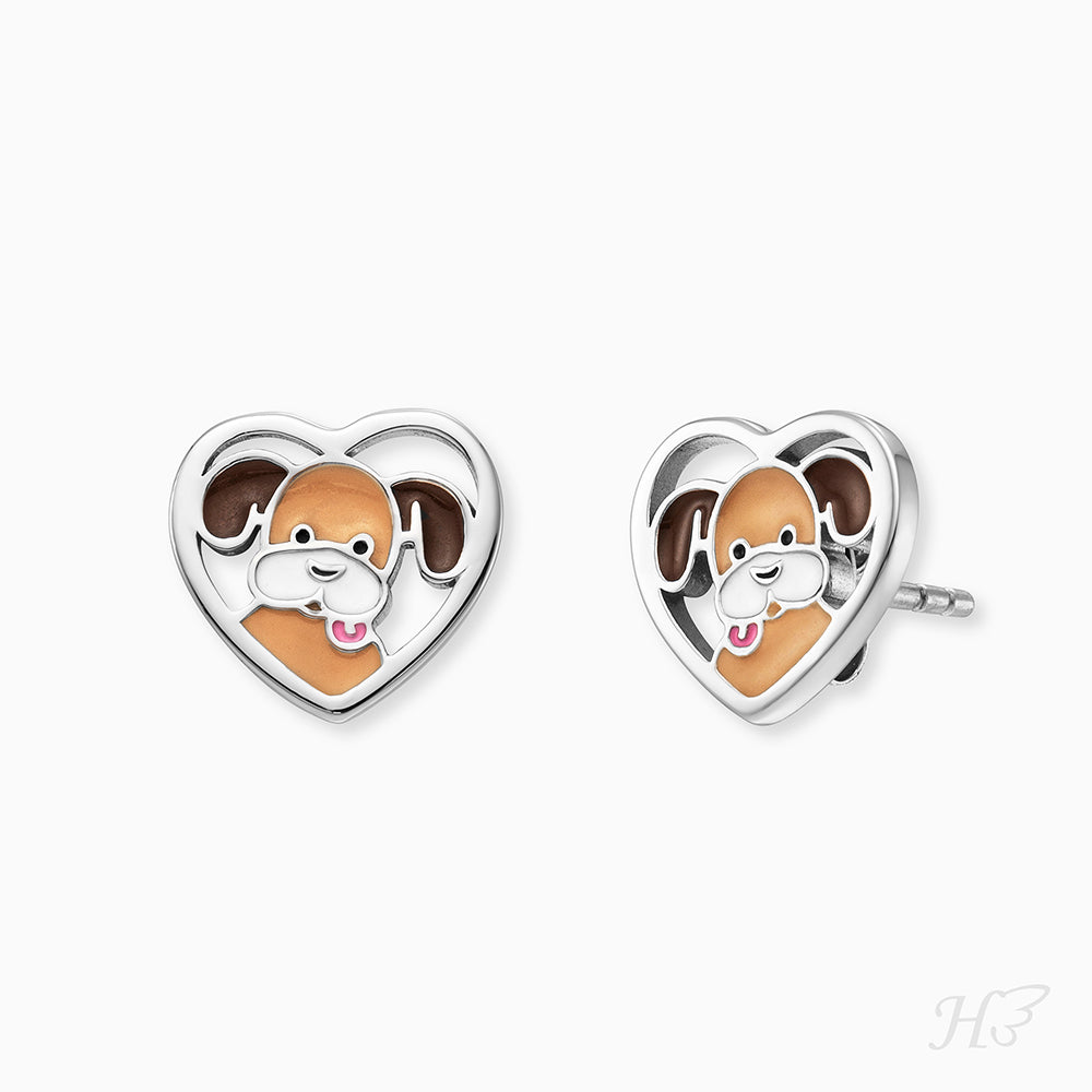 Engelsrufer children's earrings girls dog with enamel multicolor