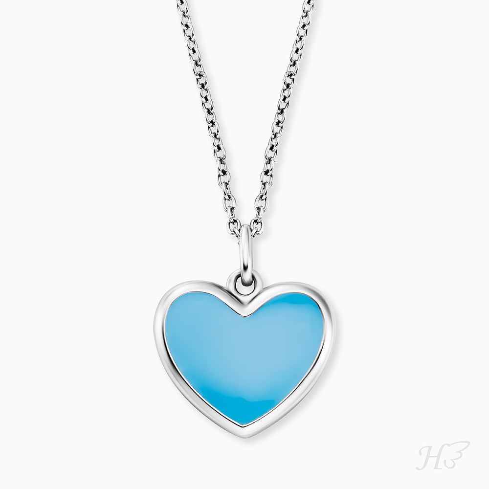 Engelsrufer necklace girl with enamel heart pendant in turquoise