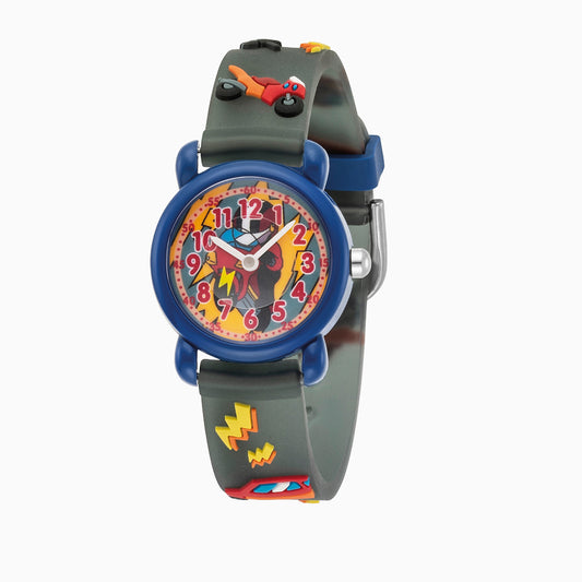 Engelsrufer Kinder Uhr Rennfahrer Multicolor für Jungen inkl. Stiftemäppchen